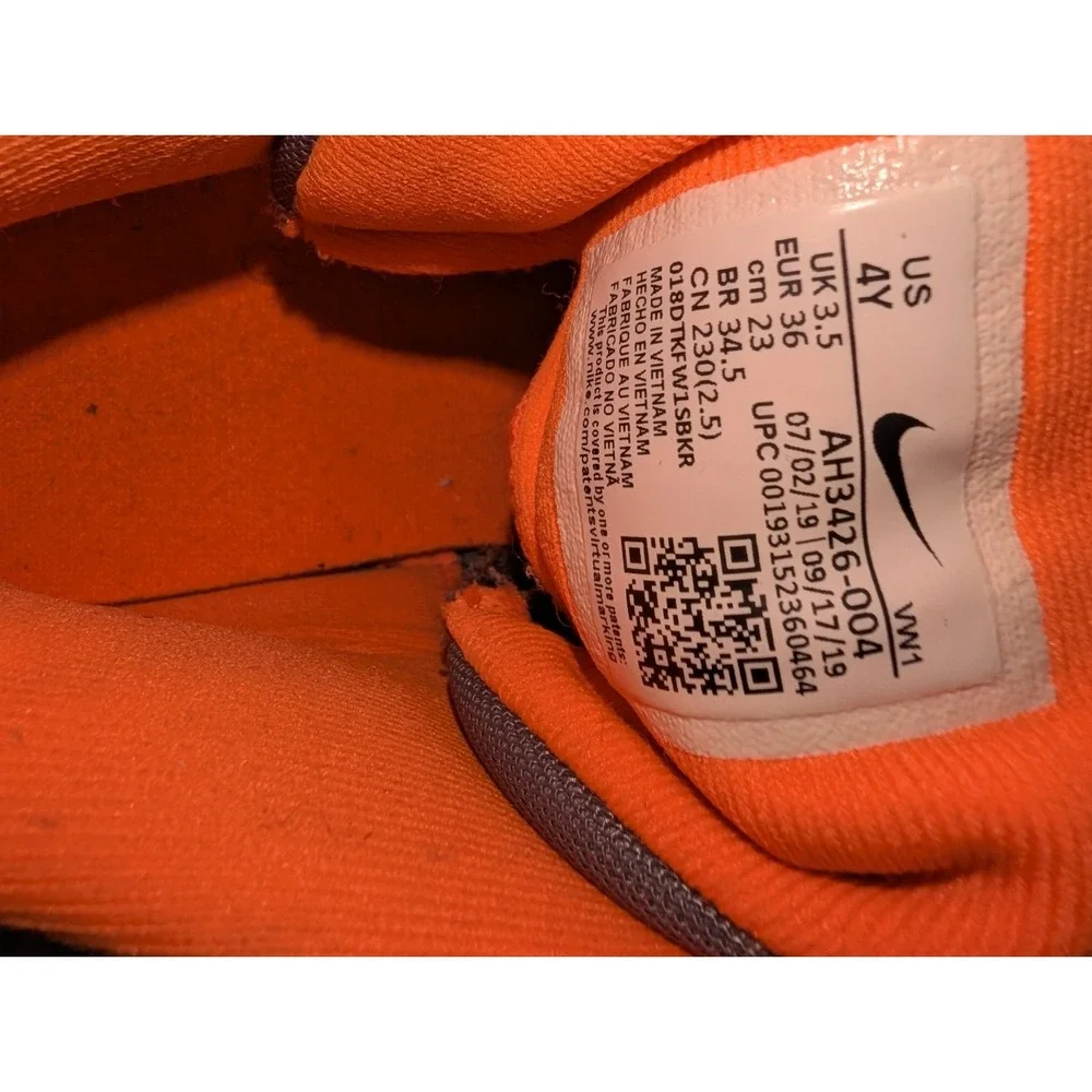 Nike Air Max Infuriate Youth Size 4Y Athletic Shoes Grey Orange AH3426-004